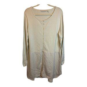 Soft Surroundings‎ Sweater Women's Size 1X Cardigan Tunic Button Down White